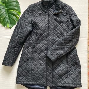 Tahari long black puffer coat womens xl